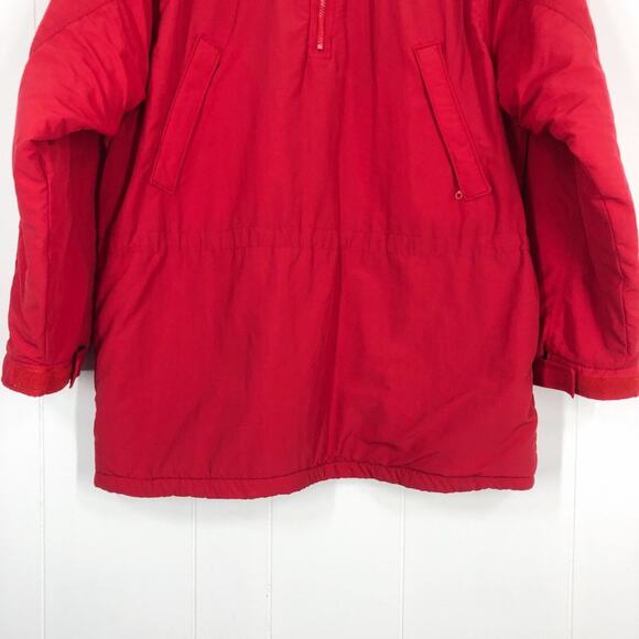 Land’s End VTG Pullover Jacket Fleece Lined 1/4 Zip Collared Unisex Large in Red - Picture 4 of 16